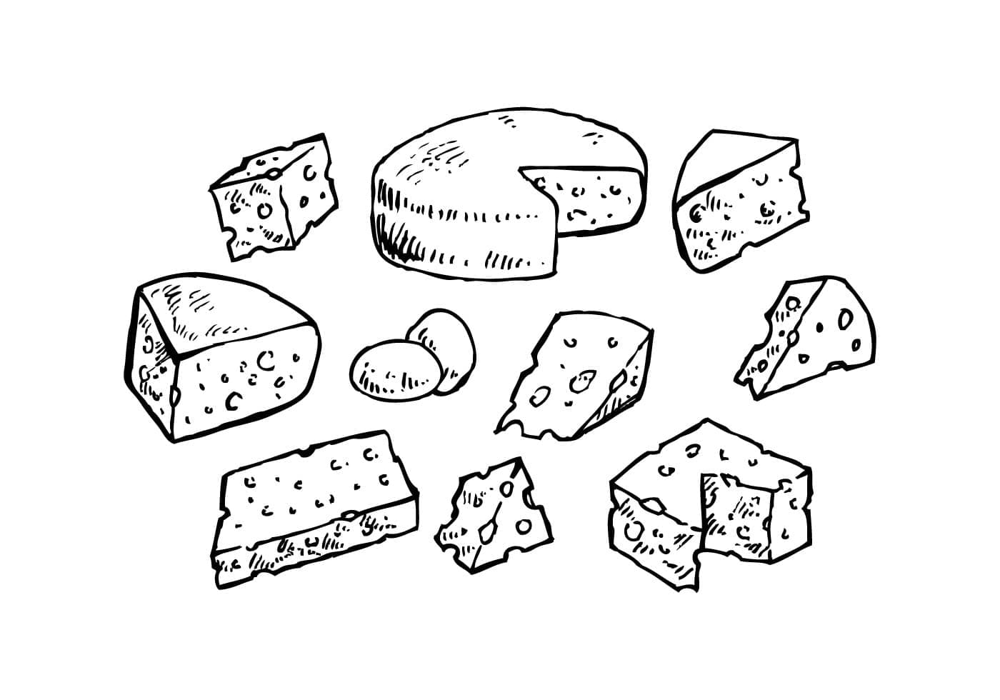 Cheese free printable coloring page