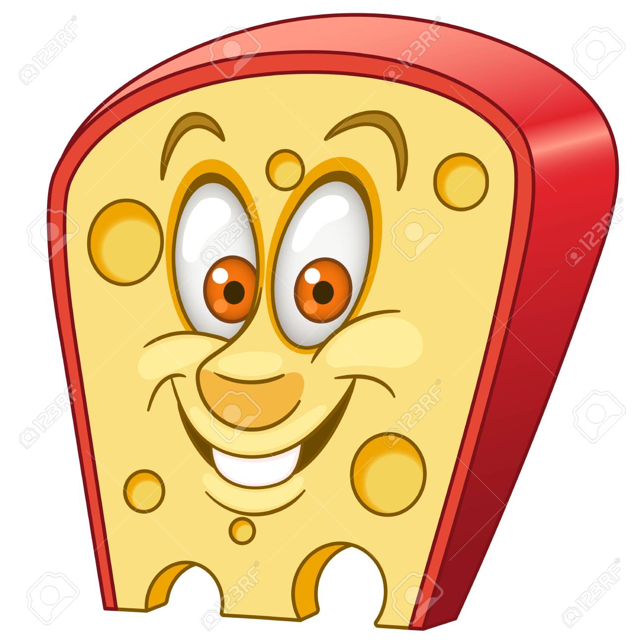 Swiss cheese triangle piece of cheese with holes happy cartoon design for kids coloring book colouring page t