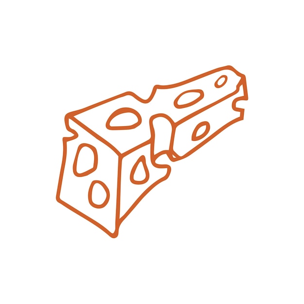 Premium vector hand drawn cheese kawaii coloring page illustration