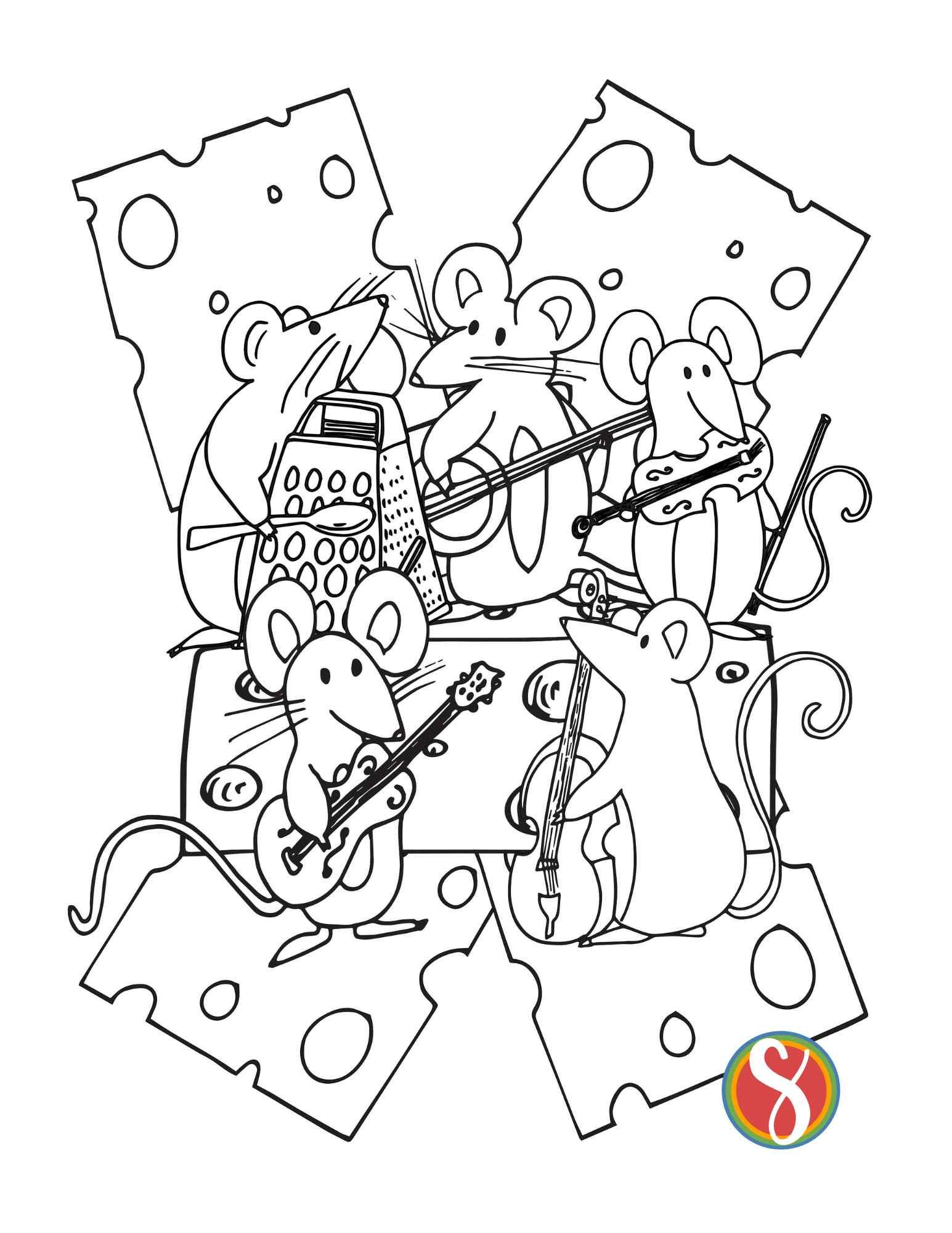Free mouse coloring pages â stevie doodles