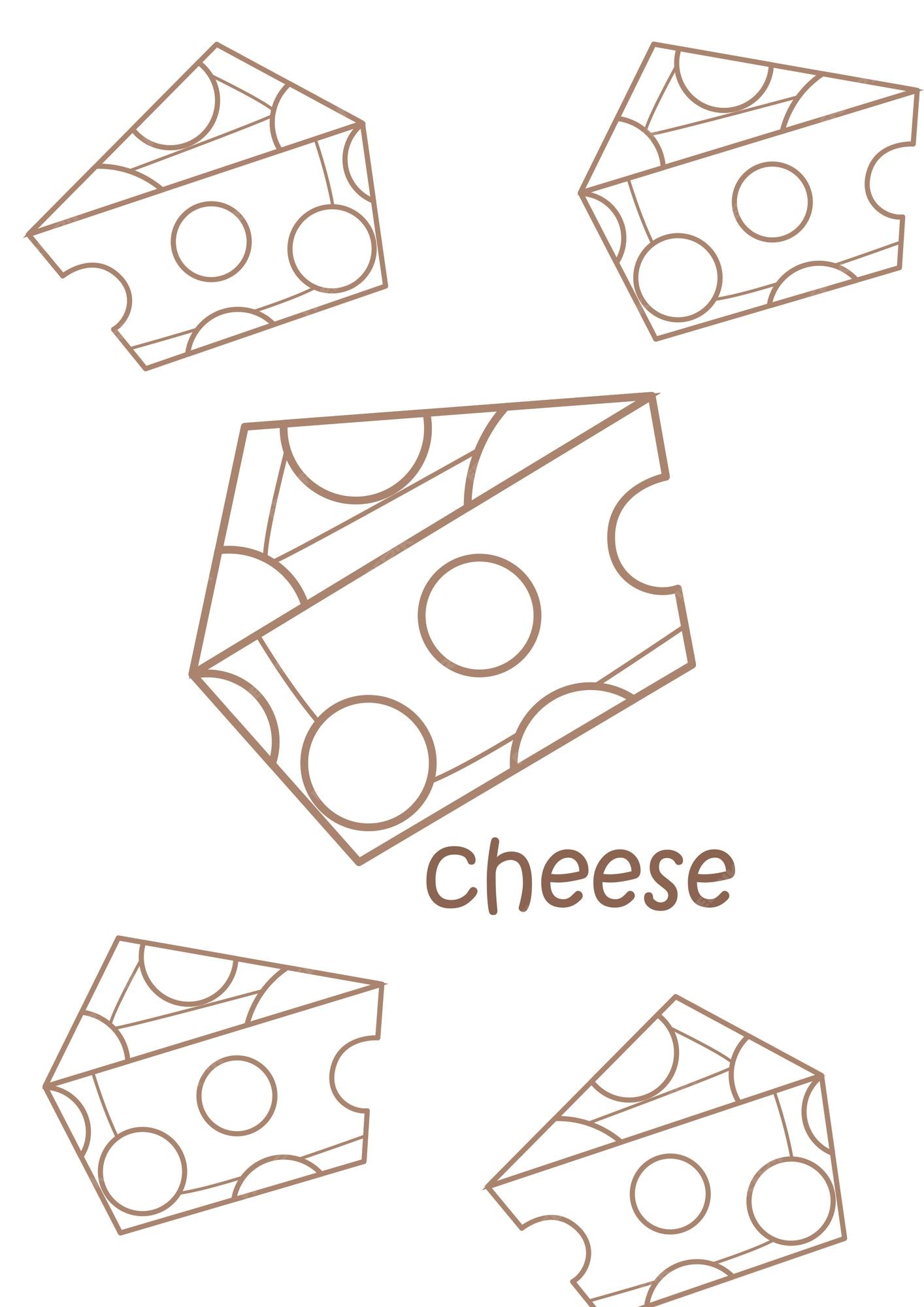Premium vector alphabet c for cheese coloring pages a for kids and adult