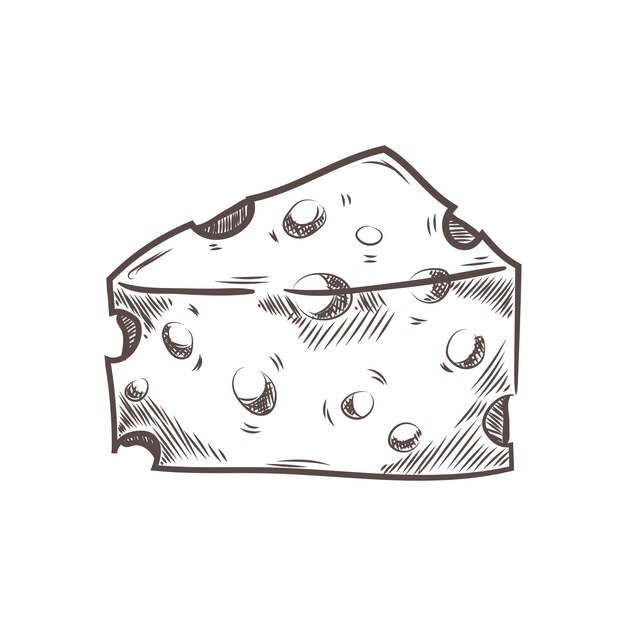 Premium vector hand drawn cheese kawaii coloring page illustration