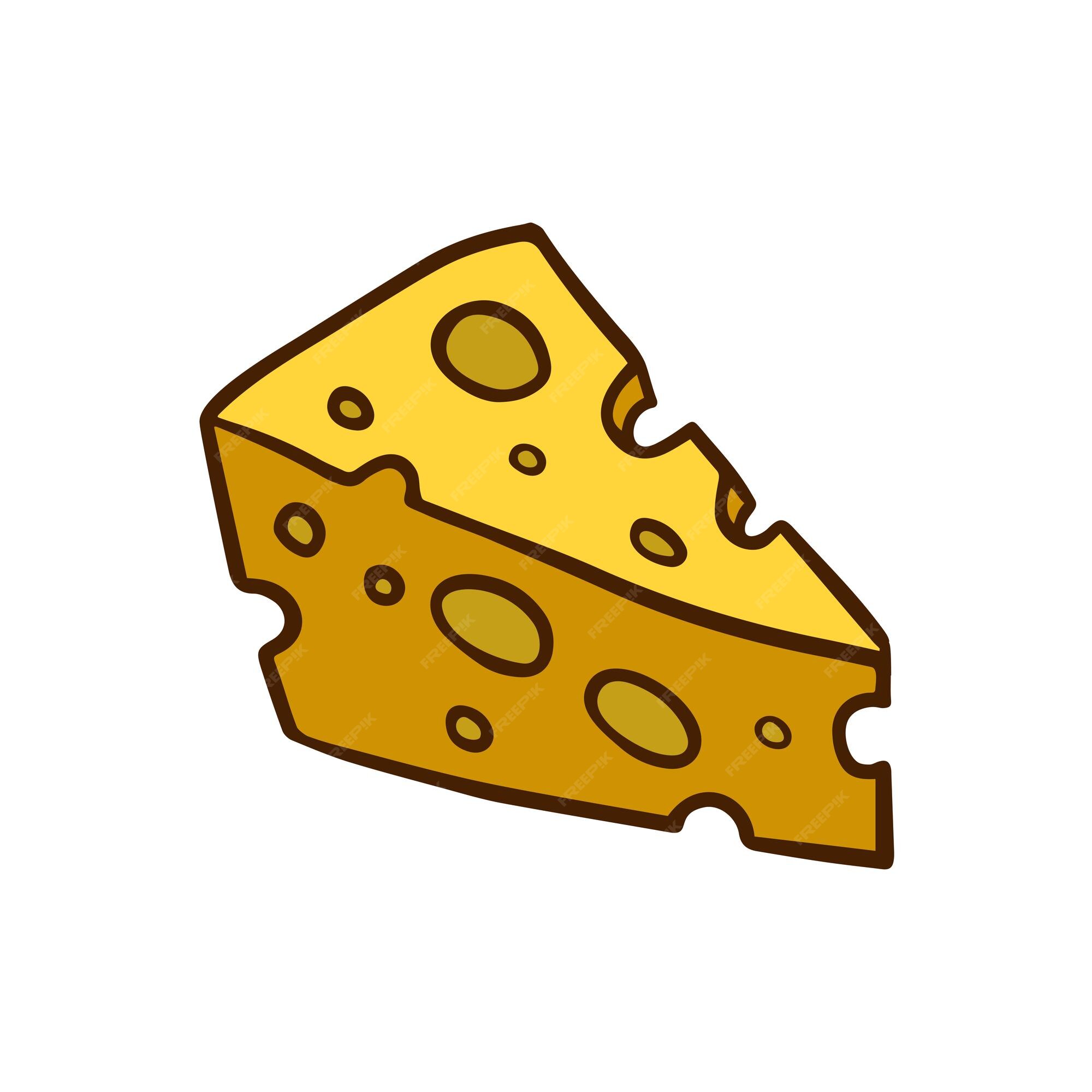 Premium vector hand drawn cheese kawaii coloring page illustration