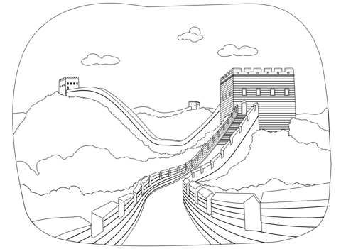 Great wall of china coloring page free printable coloring pages