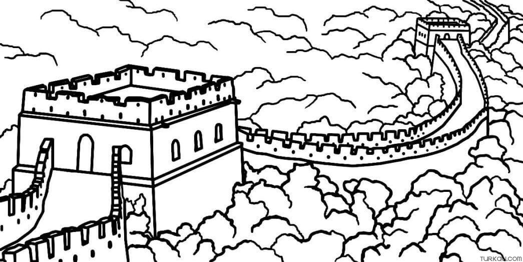 Great wall of china coloring page