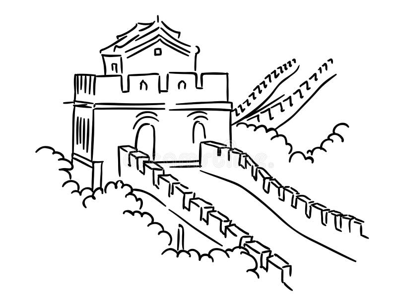 Great wall in china stock vector illustration of great