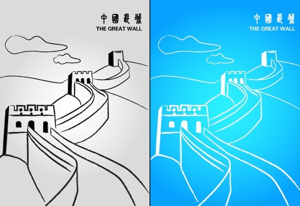 Free the great wall china vector illustration