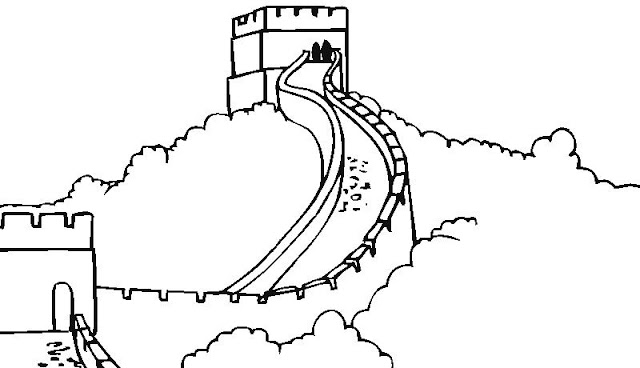 Great wall of china coloring page