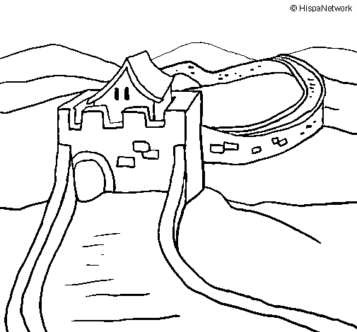 Colored page the great wall of china painted by emel