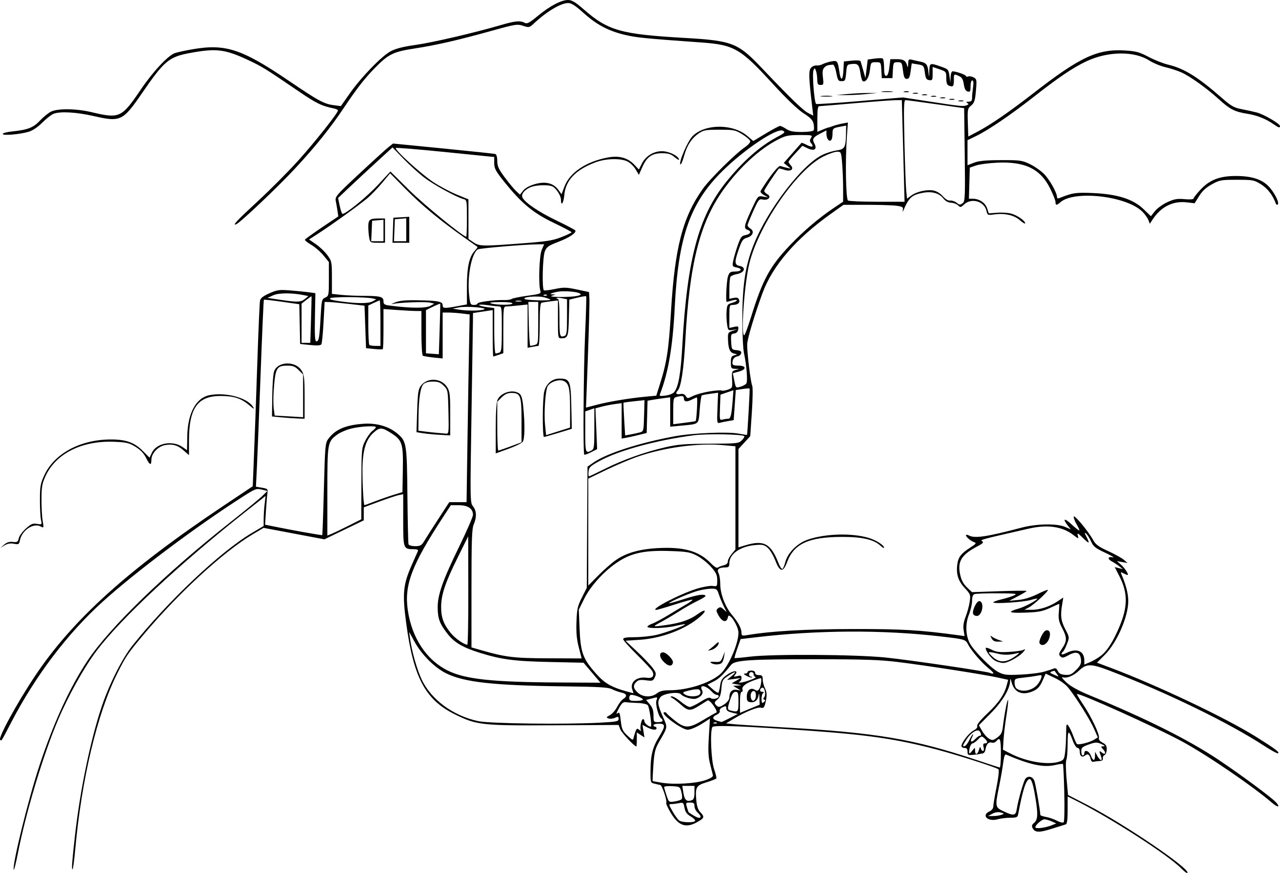 Great wall of china coloring page