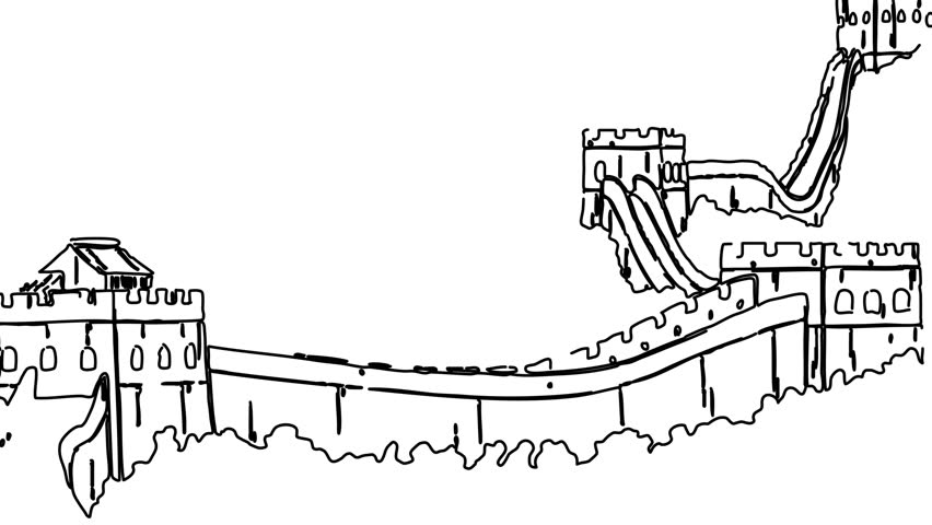 Great wall of china sketch image
