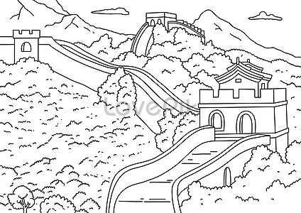 Visit the great wall on national day illustration imagepicture free download