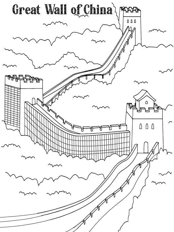 Great wall of china coloring page