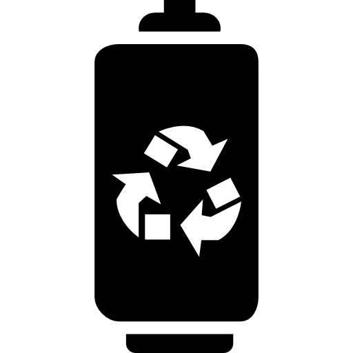 Battery with recycle symbol