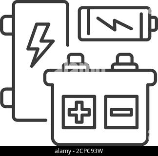 Battery recyclable color line icon waste recycling garbage sorting environmental protection stock vector image art