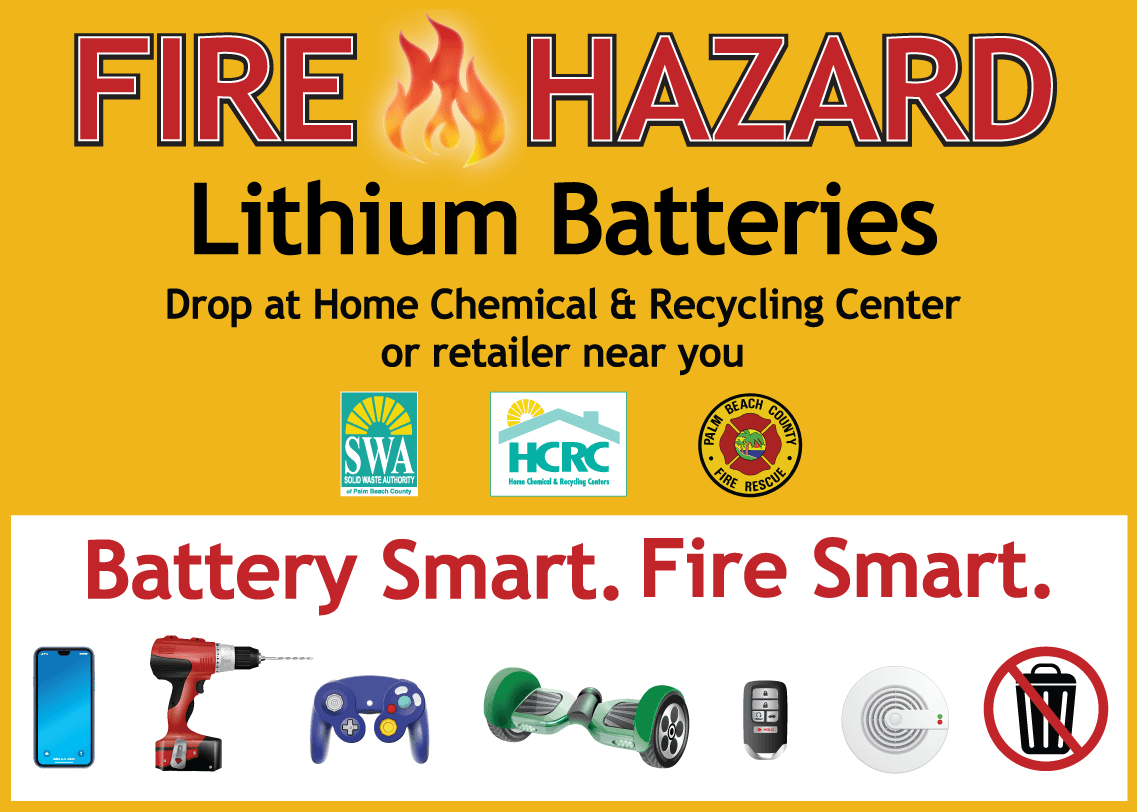 Lithium batteries solid waste authority of palm beach county fl