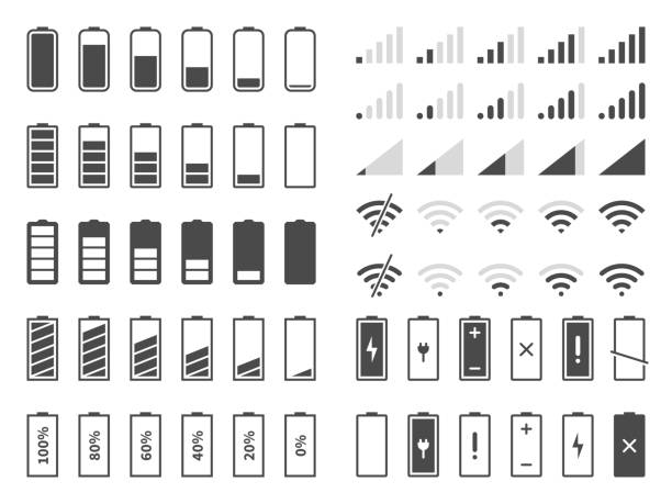 Battery charging stock illustrations royalty