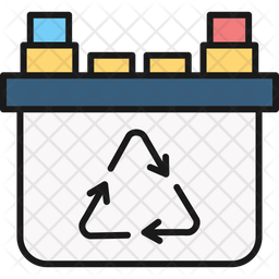 Recycle battery colored outline icons
