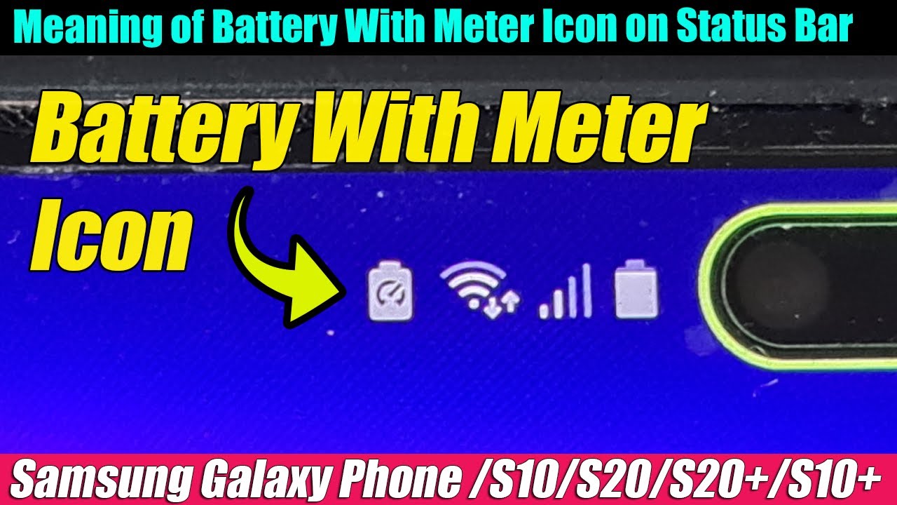Meaning of a battery with a meter icon on status bar how to remove it on galaxy sssnote