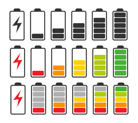 Battery symbol vector images over