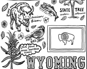 Wyoming coloring page download now