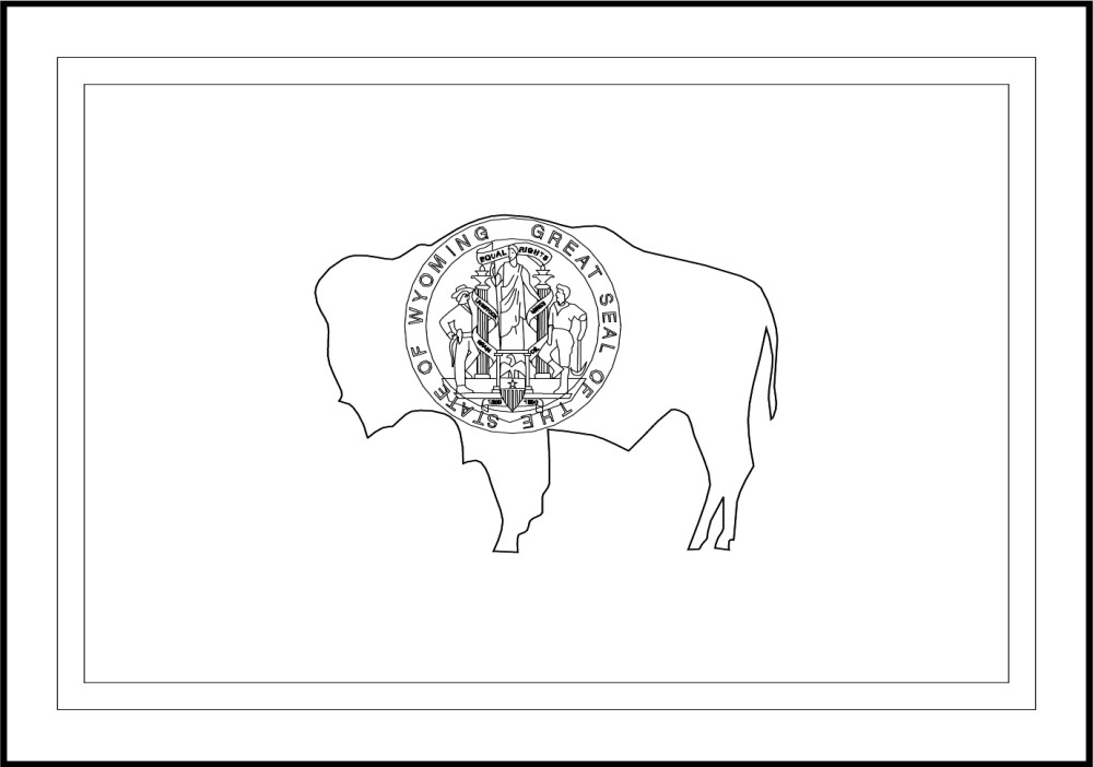 Free printable wyoming state flag color book pages x