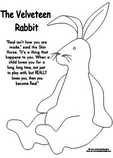 Velveteen rabbit coloring page activity from making learning fun find it and more at wwwmakinglearningfuncâ velveteen rabbit velveteen preschool lesson plans