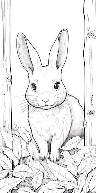 Page bunny coloring page realistic images