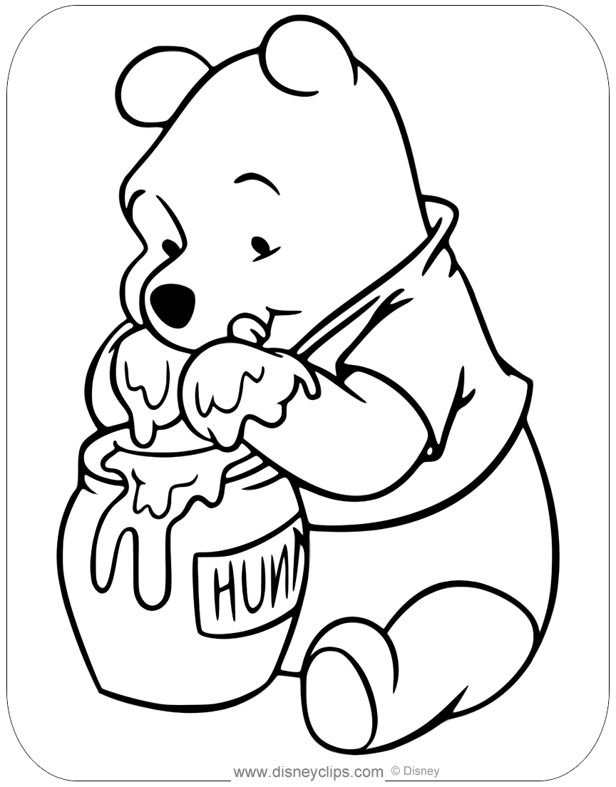 Winnie the pooh honey coloring pages