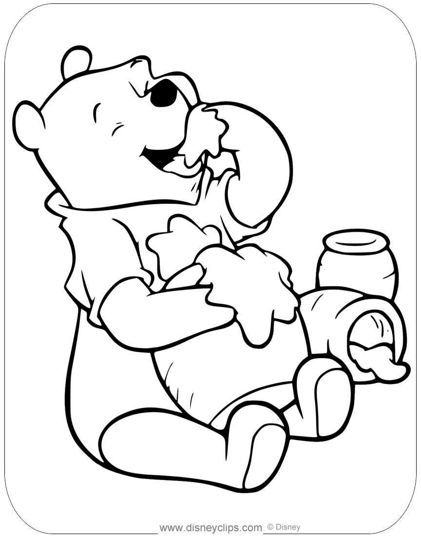 Winnie the pooh honey coloring pages