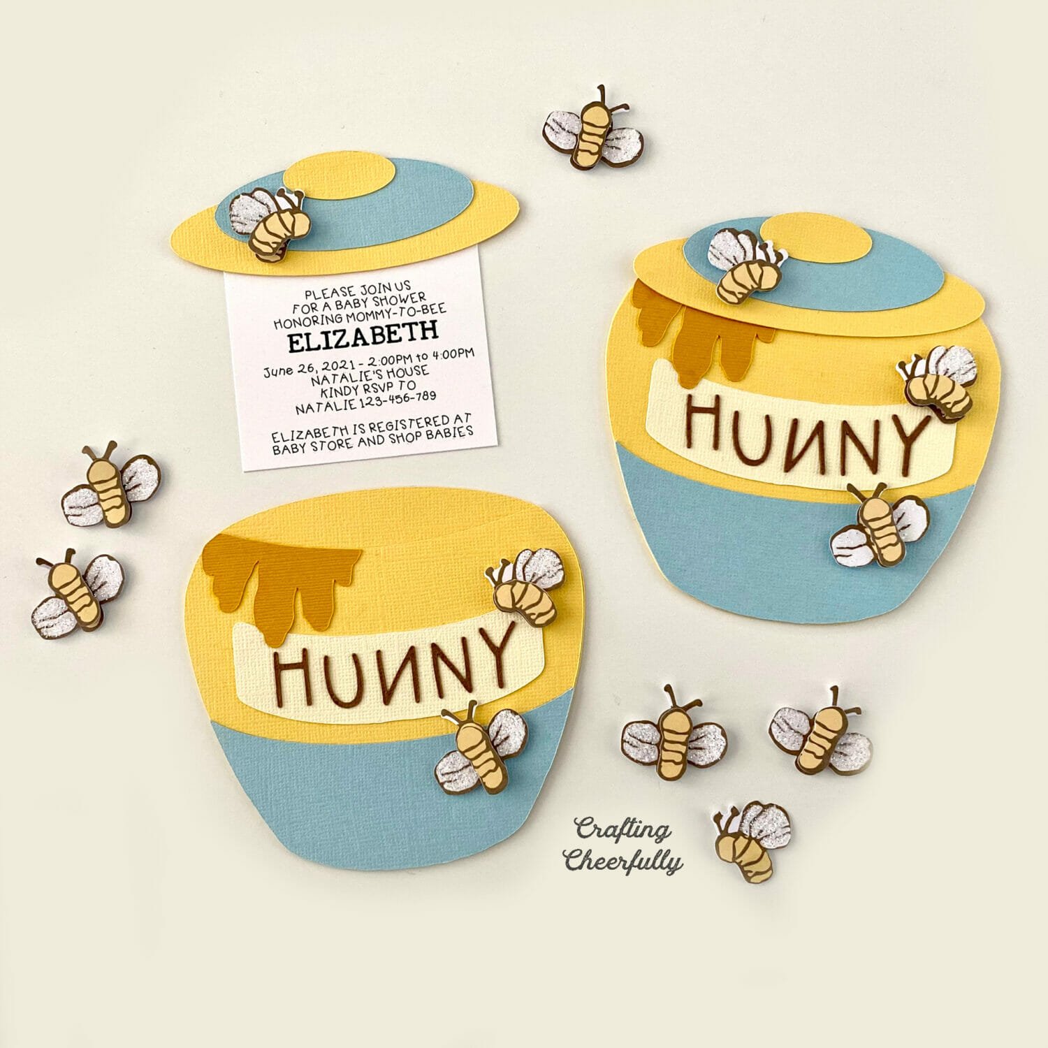 Diy honey pot slider card and party invitation