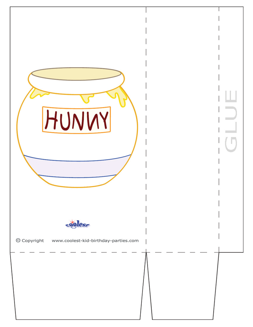 Large printable hunny pot favorbag