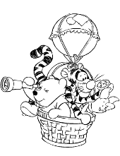 Pooh with honey pot coloring page