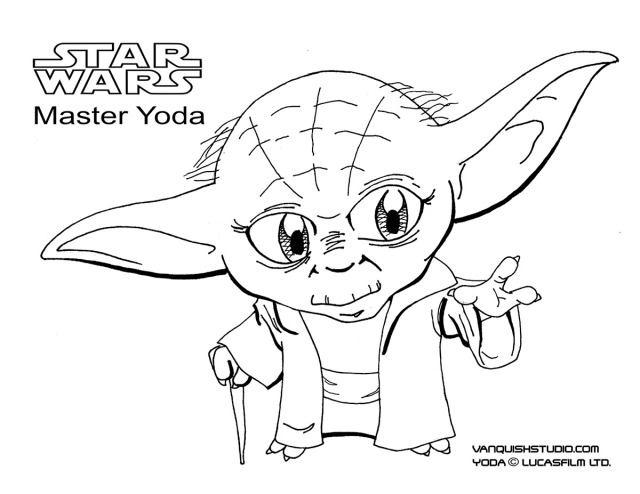 Star wars coloring page â yoda vanquish studio