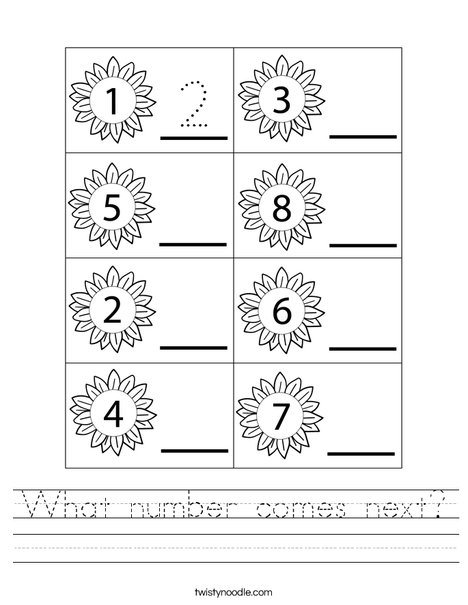 What number es next worksheet
