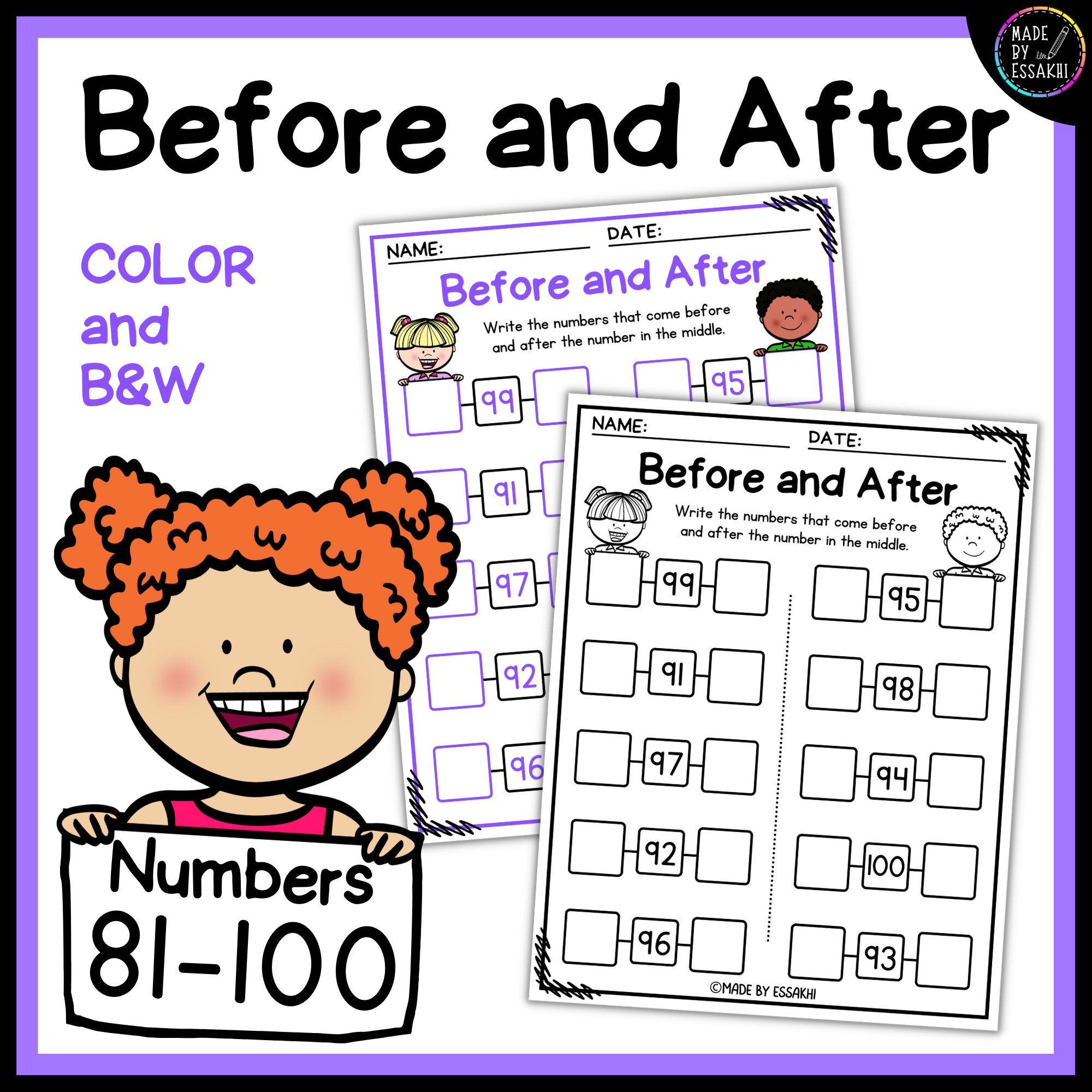 Before and after numbers