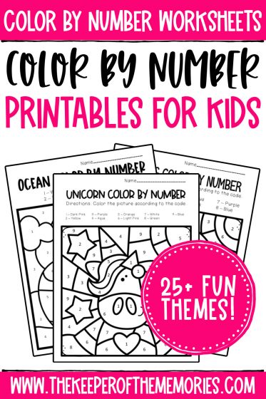 Color by number worksheets
