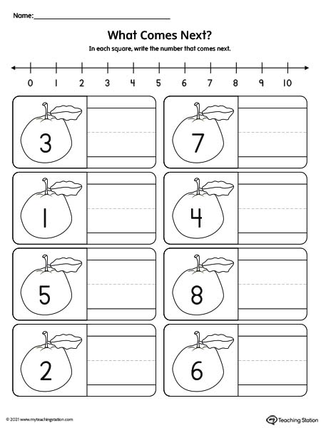 What number es next printable worksheet