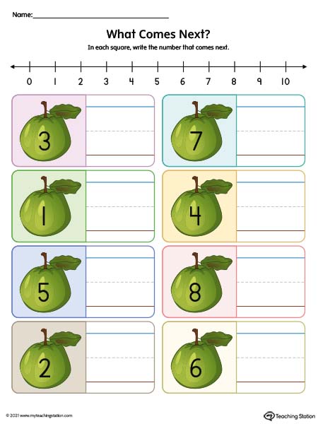What number es next printable worksheet