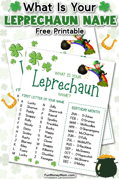 What is your leprechaun name free st patricks day printable