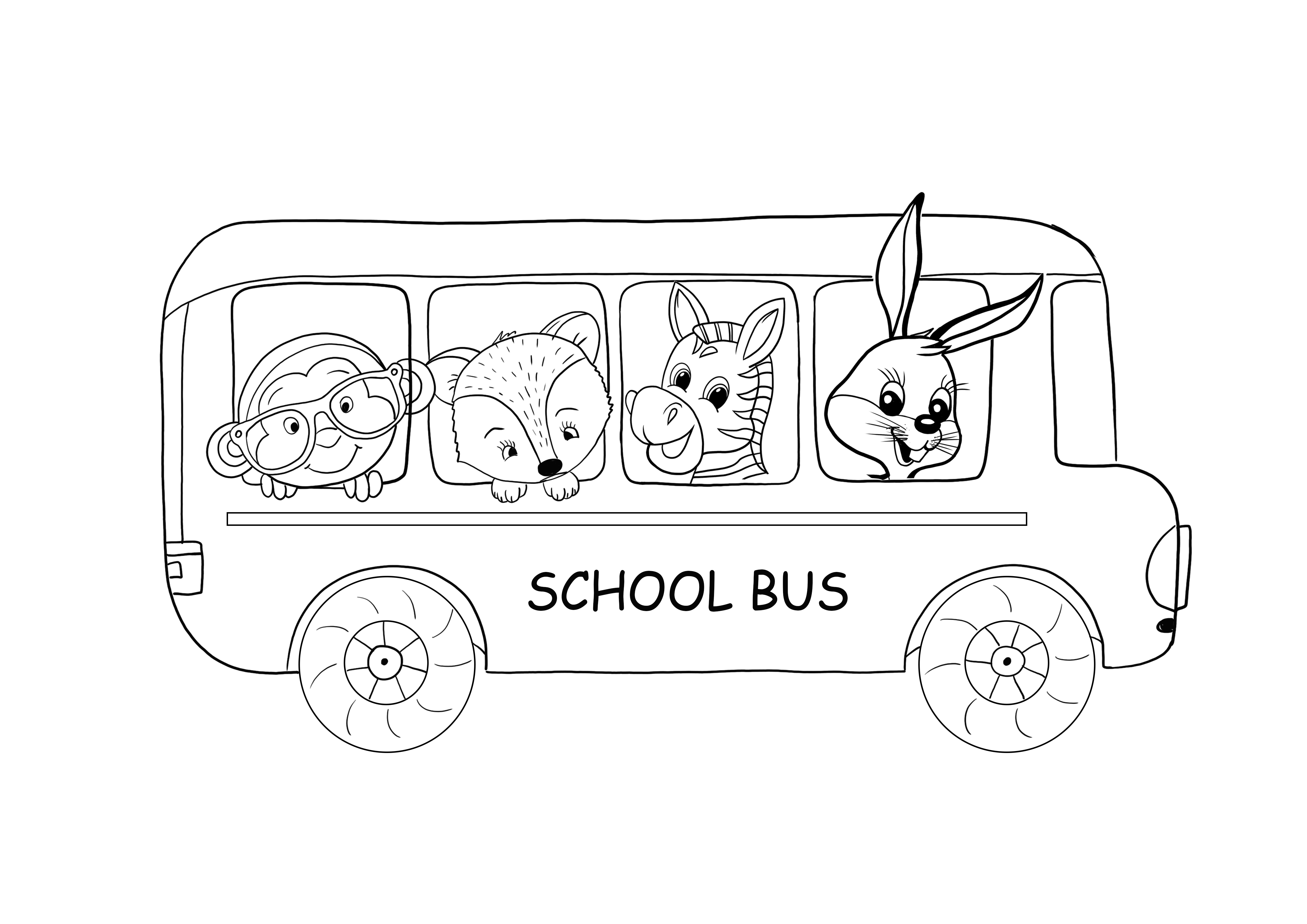 Wheels on the bus to color for free