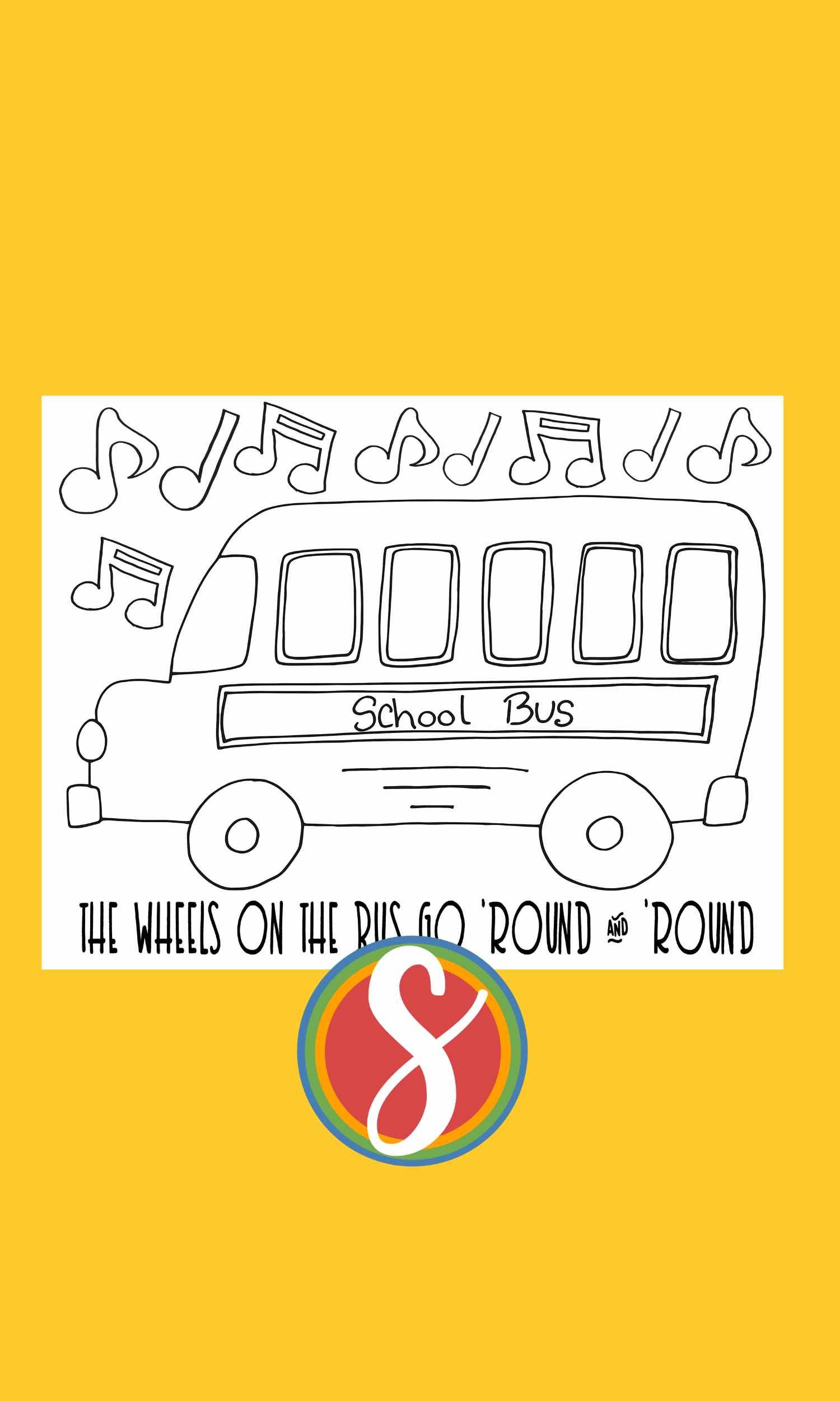 Free school bus coloring pages â stevie doodles