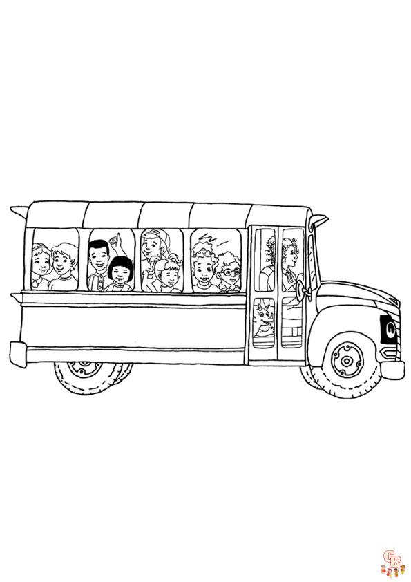 Fun and creative bus coloring pages for kids
