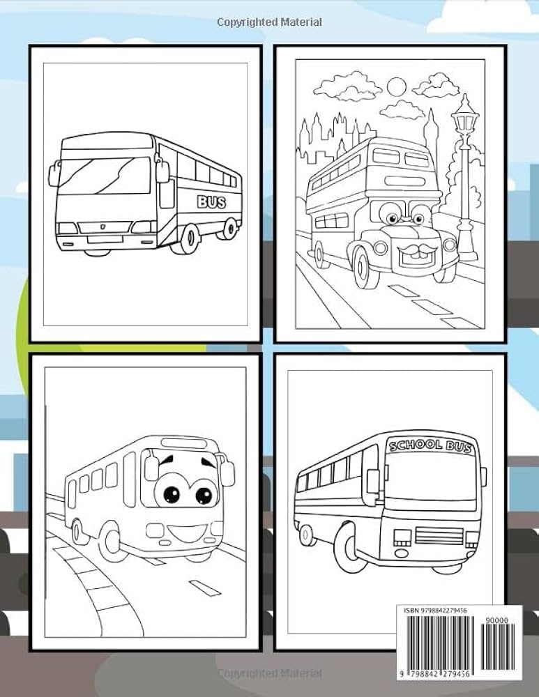 Bus coloring book for kids featuring fun beauty stress relieving relaxation gorgeous bus children coloring pages filled with school bus designs cute gift for boys girls by raqib abdur