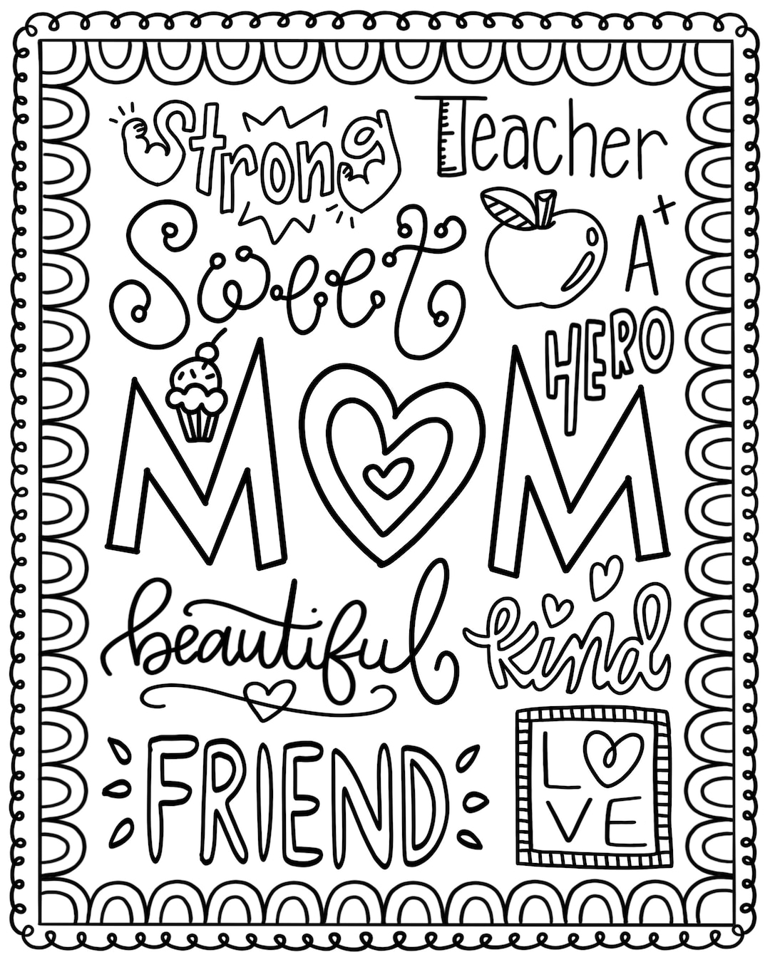 Mothers day coloring page