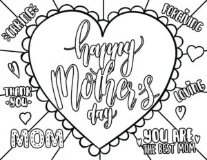 Free mothers day coloring pages printable