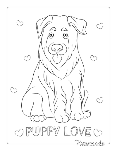 Free dog coloring pages for kids adults