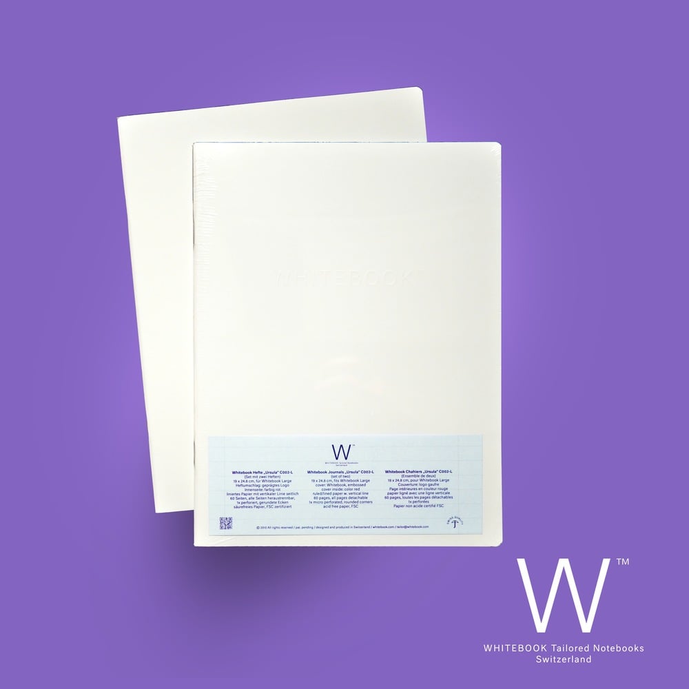 Cahier ursula refill set of two ruledlined w vertical line