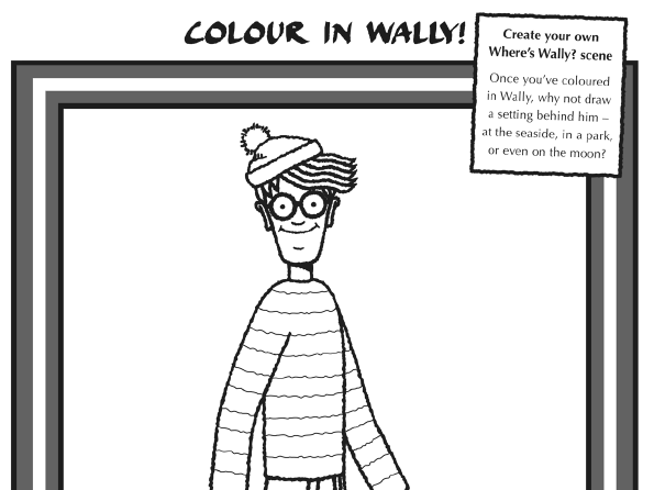 Wheres wally colour crossword activity sheets teaching resources