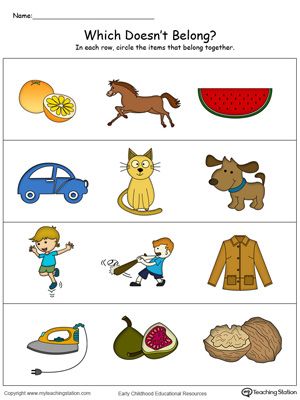 Free identify the item that does not belong in color kindergarten worksheets kids worksheets printables kindergarten worksheets printable